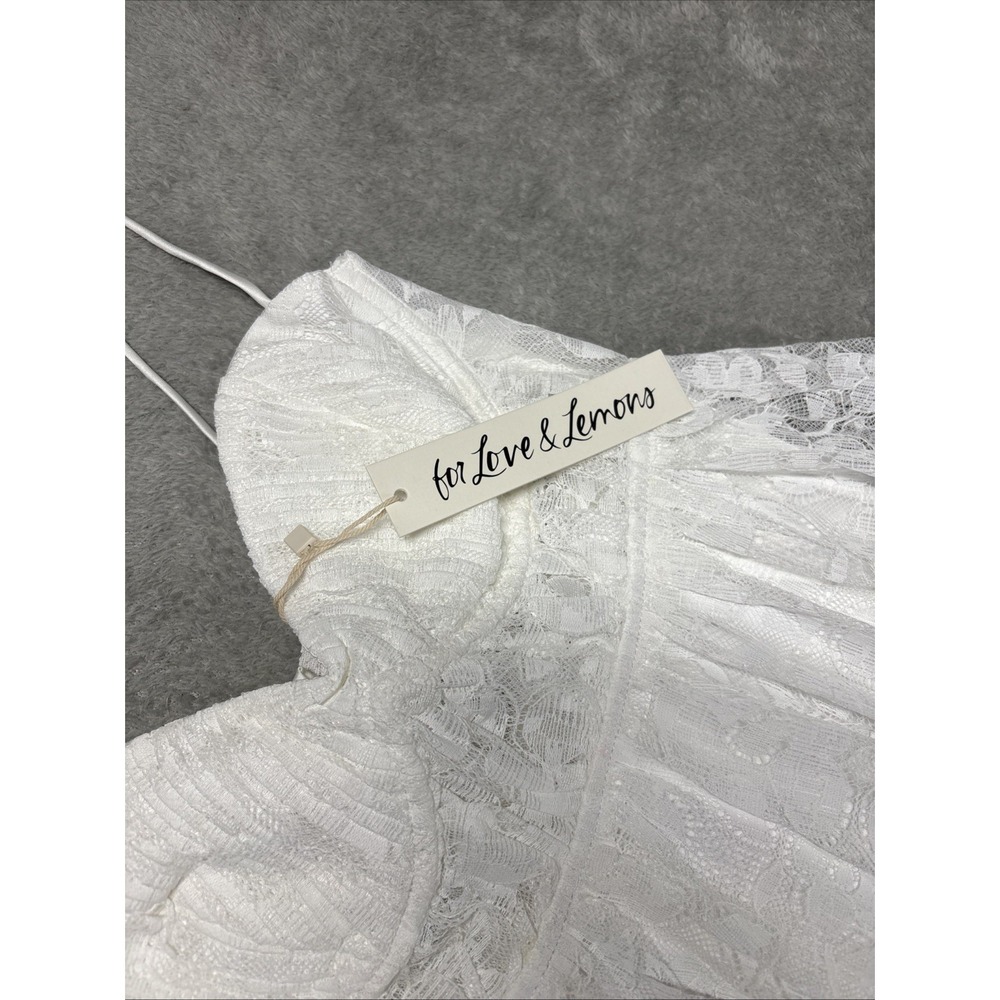 NWT For Love and Lemons Lorena Maxi Dress White Lace Size XS - Picture 4 of 14